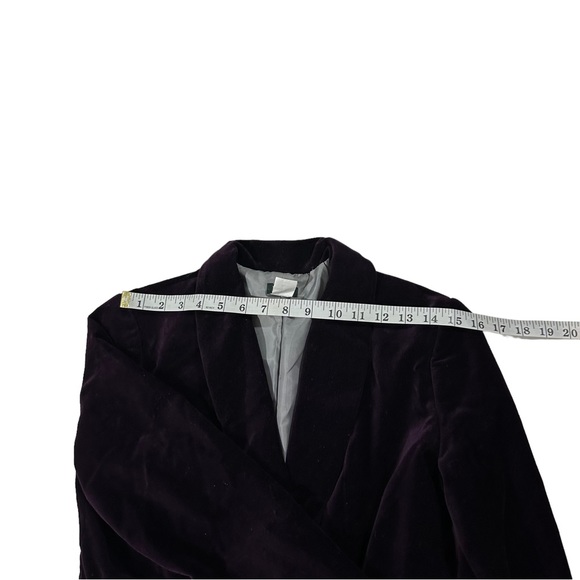J Crew Plum 2 Button Velvet Blazer Sz 4 Jewel Tone 100% Cotton Lined Jacket EUC - Picture 14 of 15